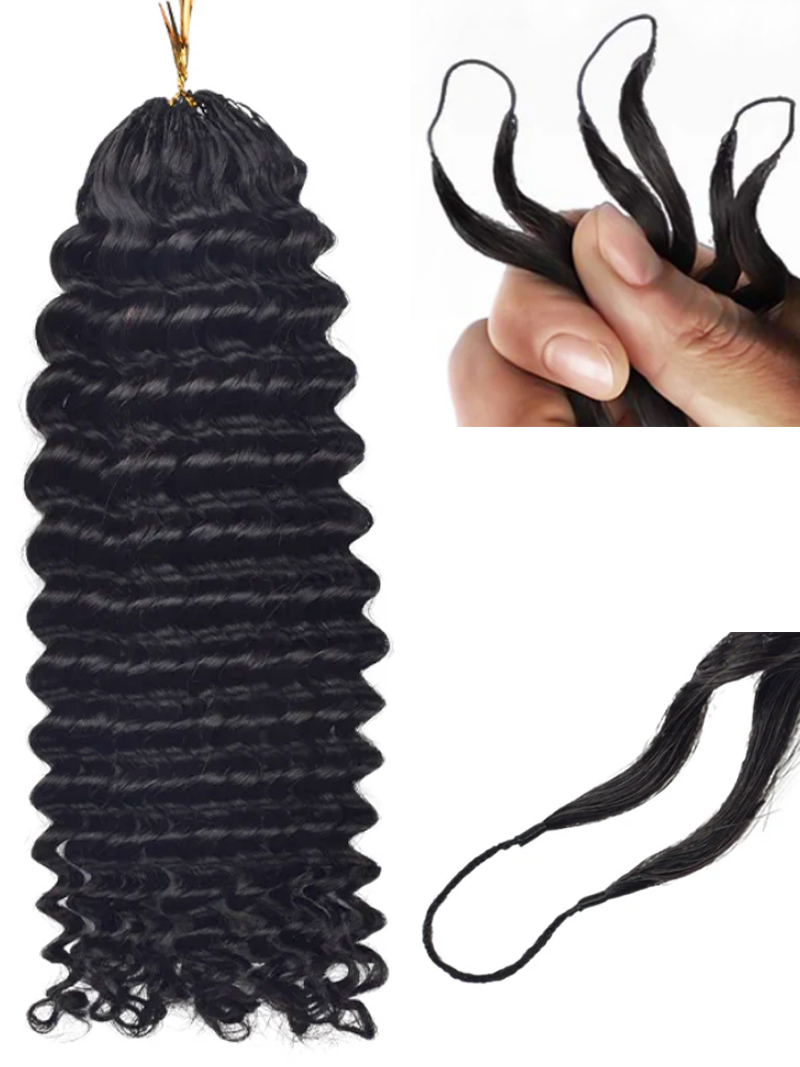 Raw Burese Curly Crochet Hair Natural Black Human Hair Extension 100gram